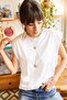 Women's White Underarm Piece Bat T-shirt TSH-19000330 - 2