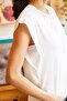 Women's White Underarm Piece Bat T-shirt TSH-19000330 - 5