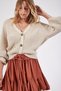 Women's Cream V-Neck Buttoned Knitwear Cardigan ZA00025