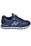 Men's Navy Blue Nubuck Leather Sports Shoes - 3