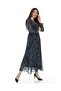 Floral Patterned Long Chiffon Dress - 3