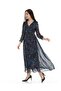Floral Patterned Long Chiffon Dress - 5