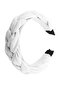 Hahai Women's White Wide Band Braided Crown Buckle - 4