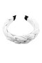 Hahai Women's White Wide Band Braided Crown Buckle - 6