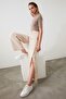 Taş Wide Leg/Geniş Paça Yanları Düğmeli Dokuma Kumaş Pantolon TWOSS20PL0398 - 7