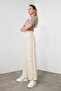 Taş Wide Leg/Geniş Paça Yanları Düğmeli Dokuma Kumaş Pantolon TWOSS20PL0398 - 9