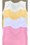 Yellow Baby Girl Snap Strap Bodysuit Set of 4 - 2