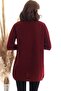 Women's Burgundy Kangaroo Pocket Knit Cardigan - 5