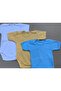 Baby Boy White Yellow Blue Snap Badi Short Sleeve Pack of 3 - 2