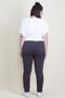 Women's Large Size Anthracite Slim Fit Trousers 65n17685 - 3