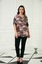 Women's Tile Patterned Plus Size Shirt - 4