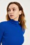 Women's Blue Turtleneck Knitwear Sweater