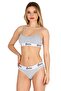 Women's Athlete Bustier Padded Bottom Top Suit Gray - Kts3011 - 2