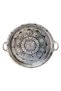 Hand Embroidered Nickel Plated Thick Copper Tray (1mm) 37.5 Cm Diameter - 2