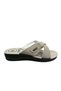 Ge082-10 Women's Beige Orthopedic Cross-Strapped Walking Slippers - 4