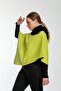 Women's Pistachio Green Fur Poncho 70057 - 3