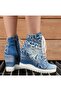 Women's Blue Denim Boots - 3