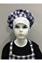 Children's Cook Outfit Hanging Kitchen Apron Cap Nursery Kindergarten Kids Costume (Blue Plaid) - 2