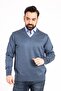 Men's Indigo V-Neck Knitted Sweater