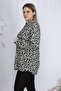 Women's Large Size Green Patterned Classic Blouse 65n23606 - 3