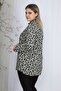 Women's Large Size Green Patterned Classic Blouse 65n23606 - 4