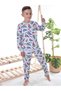 Football Printed Gray Kids Pajama Set - 6
