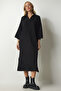 Women's Black Polo Neck Oversize Knitwear Dress YY00178 - 4
