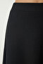 Women's Black Asymmetrical Cut Ribbed Knitted Skirt MC00227 - 5