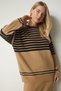 Women's Biscuit Striped Sweater Skirt Knitwear Set Kİ00104 - 6