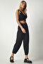 Women's Black Comfortable Woven Shalwar Trousers MS00014