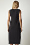 Women's Black Sleeveless Knitted Dress TO00089 - 6