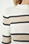 Women's Ecru Block Colorful Ribbed Knit Sweater KI00101 - 4