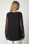 Women's Black Transparent Sleeve Detailed Stylish Knitted Blouse TO00091 - 7