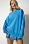 Women's Sky Blue Raised Oversize Sweatshirt MC00232 - 2