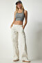 Women's Cream Pocket Slim Cargo Pants UT00004 - 3