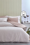 Spectra 100% Cotton Special Woven Double Duvet Cover Set with Piping Sheets Striped Plain Brown