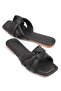 Capone Flat Heeled Black Women's Slippers - 7