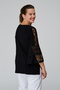 Plus Size Blouse with Lace and Flower Motif Detail - 6