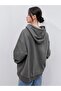 Women's Anthracite Satisfactory Printed Oversize Hooded Sweatshirt - 2