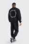 Unisex OFCL Printed Crew Neck Sweatshirt + Sweatpants Jogger Tracksuit Set - 2