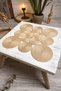 Natural Jute Straw Runner, 70x70cm, Handmade, Square Jute Rope Living Room Coffee Table Cloth, Kitchen Table Cloth