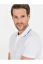 White Slim Fit Printed Polo Neck Men's T-Shirt - 2