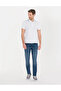 White Slim Fit Printed Polo Neck Men's T-Shirt - 4