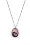 Rhodonite Natural Stone Silver Colored Necklace
