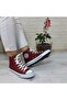 555 Claret Red Long Unisex Sneaker Linen Sports Shoes - 2