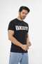 Siyah baskılı erkek basic t-shirt - 2