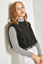 Women's Black Patterned Side-Tie Knitwear Vest 40931004 - 3