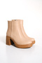WOMEN'S NUDE ROUND TOE HEEL BOOTS - 4