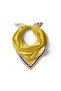 Mustard Bordered Plain Silk Handkerchief - 2