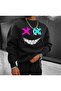 Unisex Smile X Smiling Face Printed Sweatshirt